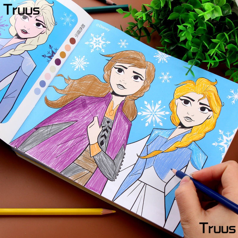 Sách Tô Màu Đơn Giản Hình Công Chúa Elsa Băng Tuyết Cho Học Sinh QRSR