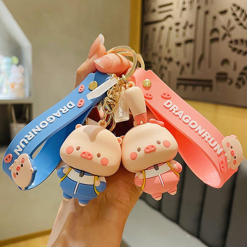 Móc Khóa Hình Heo Ba Chiều Dễ Thương