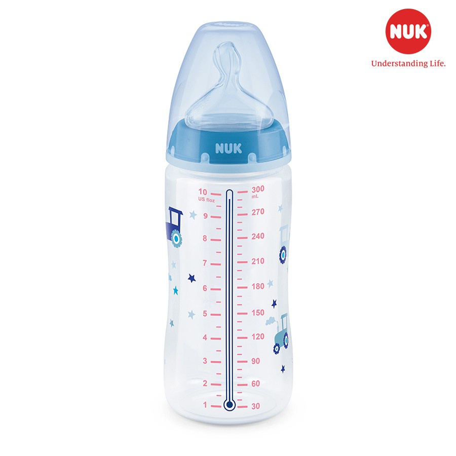 Bình sữa NUK PP cảm biến nhiệt cho trẻ sơ sinh núm ti S1-M (150ml, 300ml), S2-M ( 300ml) NUK01 Homedy Kids