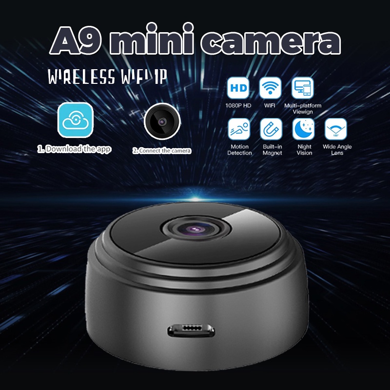Camera Giám Sát 1080P HD A9 Kết Nối WiFi Có Chế Độ Nhìn Đêm Tốt