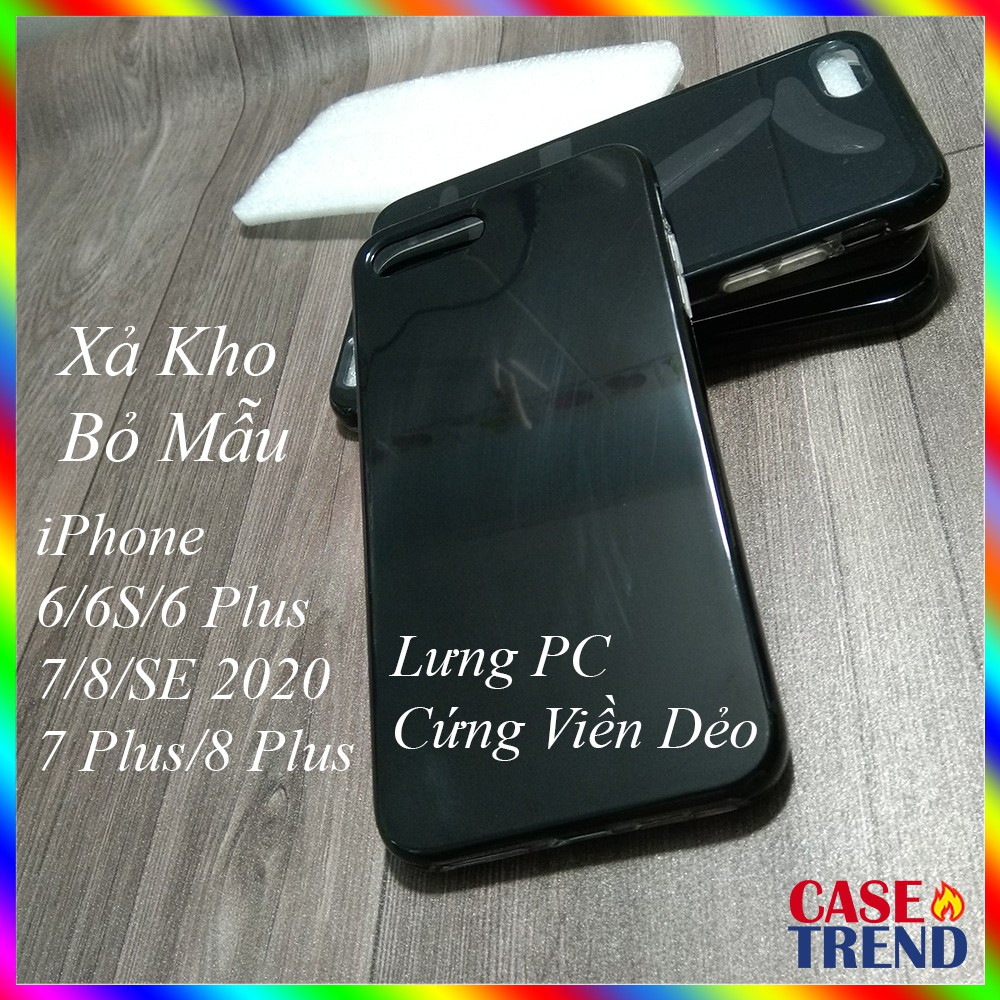 Ốp Chống Sốc Mặt Lưng Cứng Viền Dẻo iPhone 6 6S 6 Plus 6S Plus 7 8 SE 2020 7 Plus 8 Plus