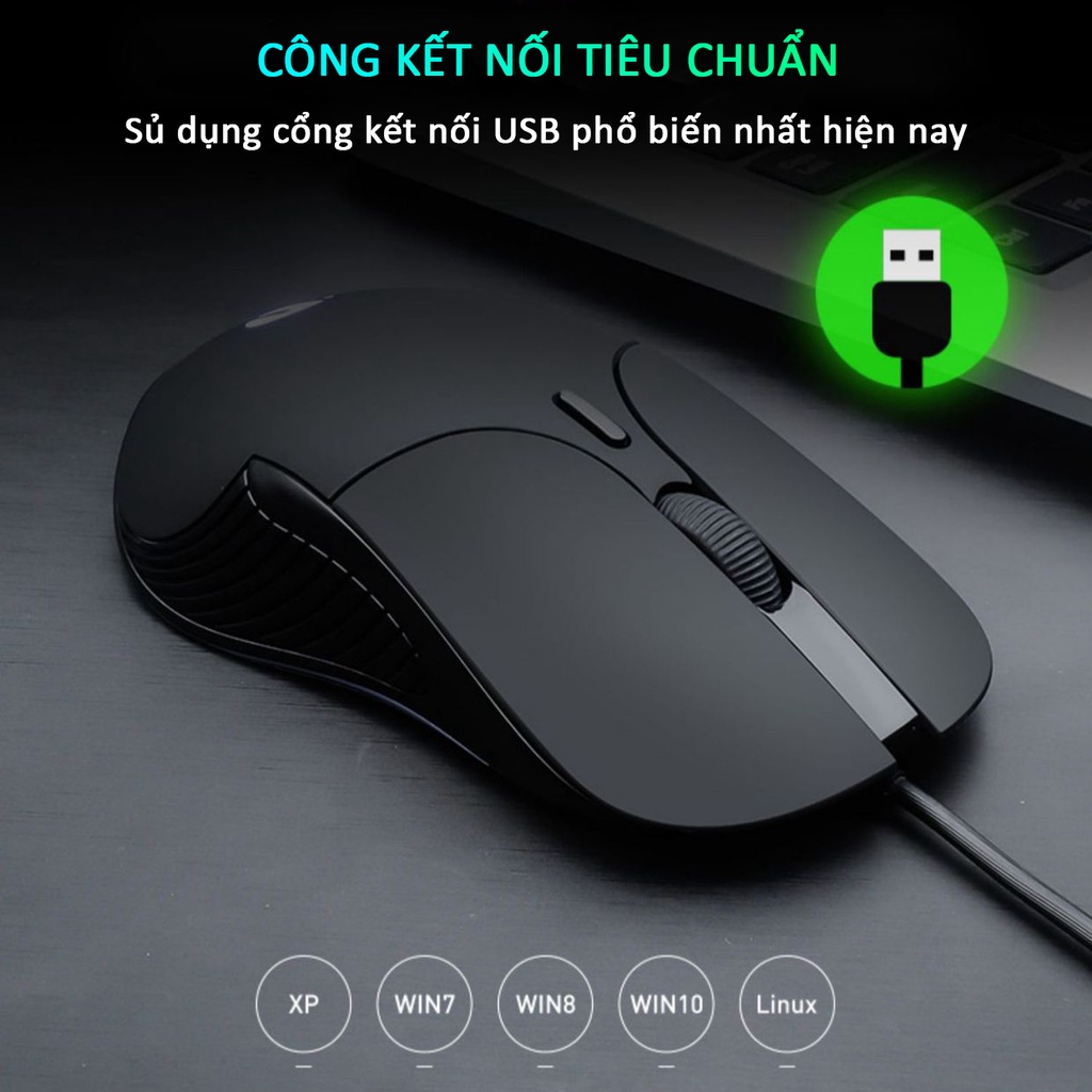 Chuột gaming máy tính Sidotech Inphic PB1 DPI 4800 tắt âm silent thiết kế cho chơi game và làm việc văn phòng | BigBuy360 - bigbuy360.vn