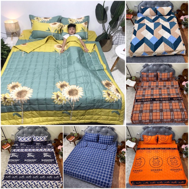 Bộ Chăn Hè và Ga Chun kèm 2 vỏ gối nằm tặng kèm vỏ gối ôm->Được chọn mẫu, chát ngay với shop hoặc lưu ý trên đơn hàng | BigBuy360 - bigbuy360.vn