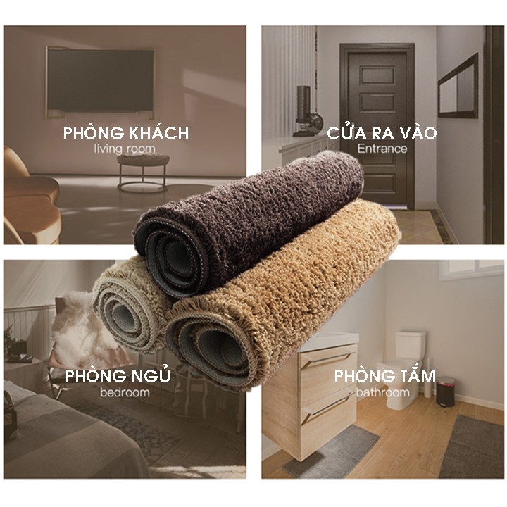 Thảm nhà tắm, thảm chùi chân phòng khách có thể giặt máy chống trượt kháng khuẩn chống trơn nhà vệ sinh thấm hút 40*60cm
