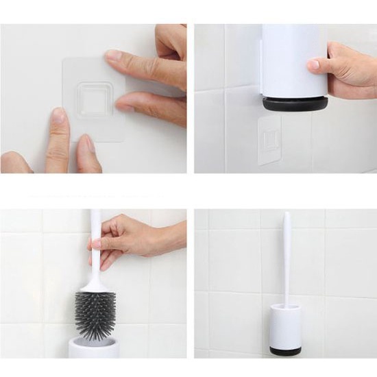 Chổi Cọ Vệ Sinh, Chà Toilet Bồn Cầu Dán Tường Không Cần Khoan Đục