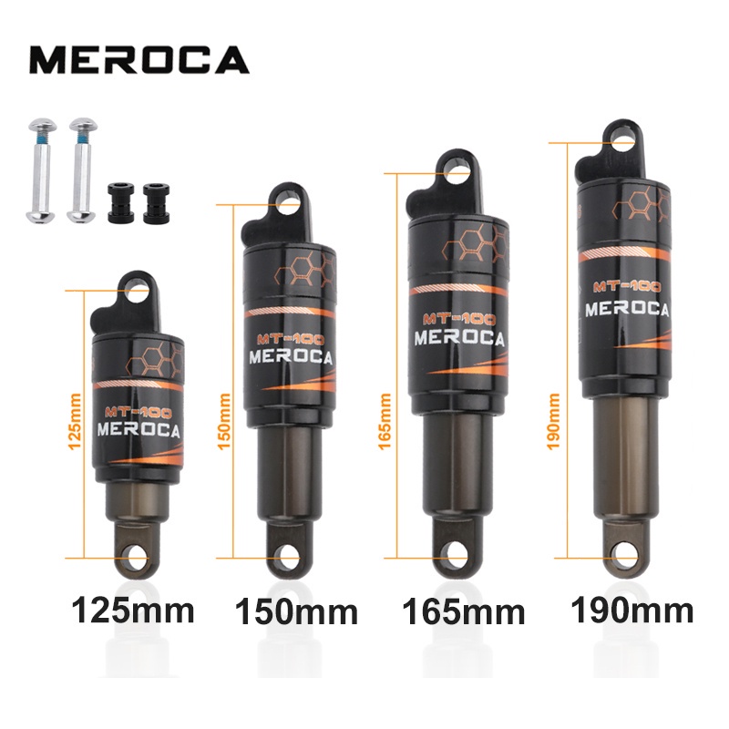 MEROCA Giảm Xóc Sau Thủy Lực Cho Xe Đạp Leo Núi MT100 Giảm Xóc Lò Xo Xe Đạp Leo Núi 125/150/165/190MM Cho Xe Tay Ga Xe Đạp Gấp Được