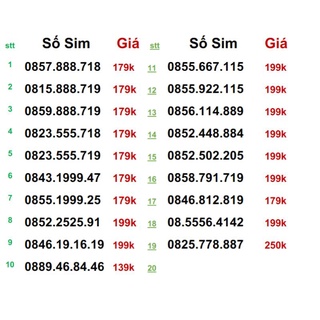 Sim Vina giá rẻ đầu số mới 08