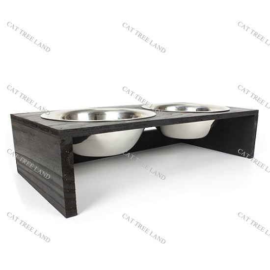 KHAY ĂN BẰNG GỖ SIÊU CỨNG, KÈM BÁT ĂN CHÓ MÈO BẰNG INOX MS.67