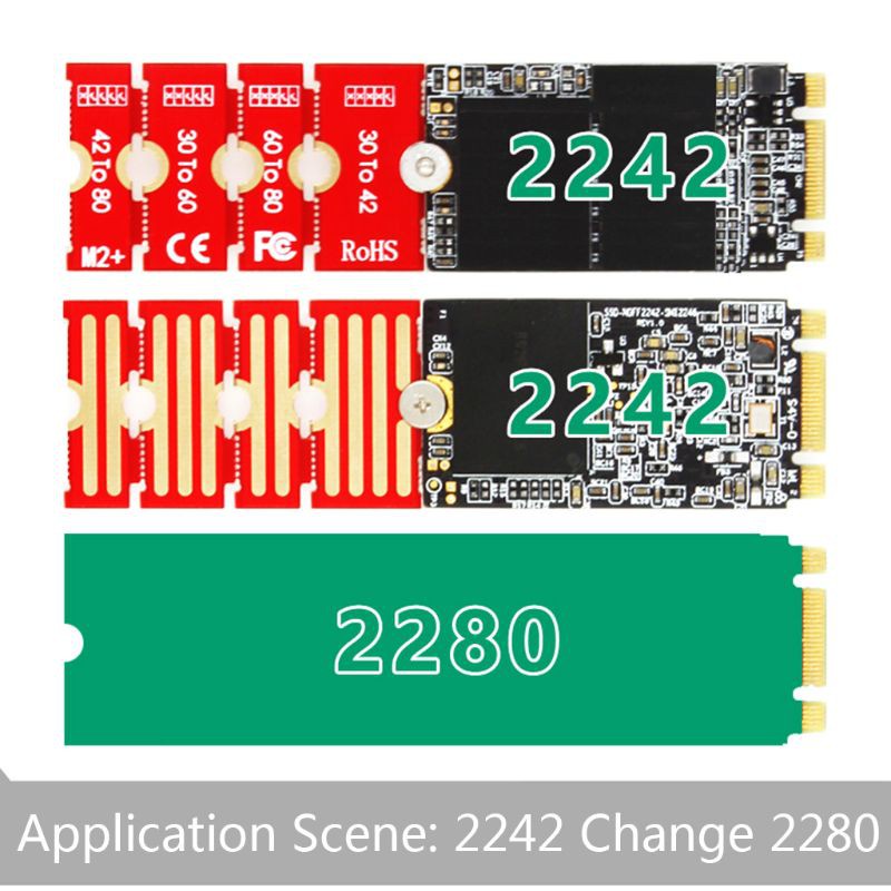 Cạc Chuyển Đổi M2 M2Plus Ngff Nvme M.2 Nối Dài 2230, 2242, 2260, 2280 M2