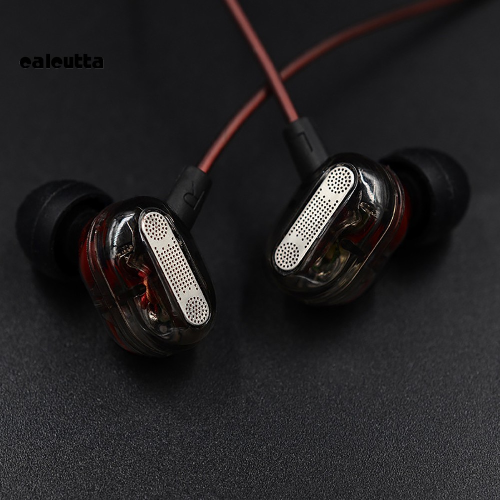 【Ready stock】3.5mm Dual Dynamic Driver Stereo HiFi Sound In-Ear Earphone Earbuds with Mic