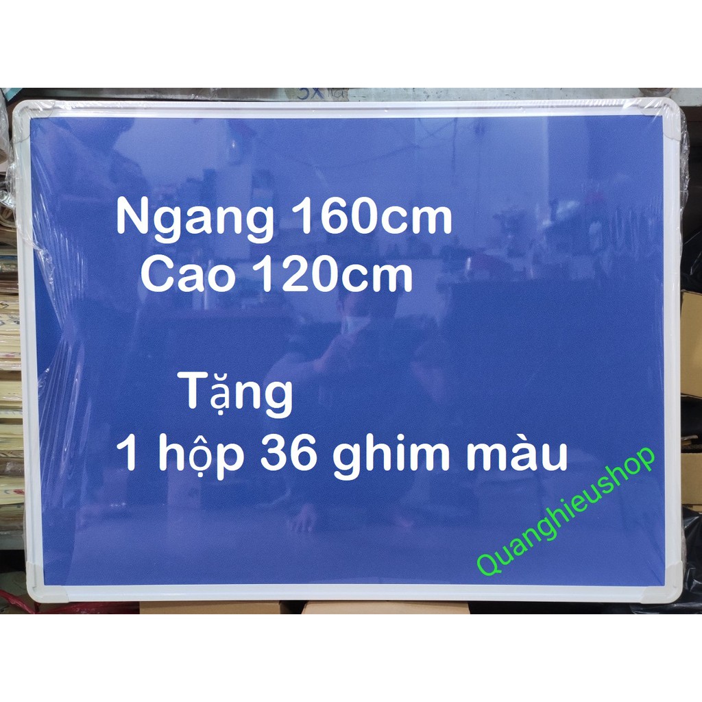 Bảng ghim nỉ treo tường kích thước 120 x 160cm tặng kèm 36 ghim màu