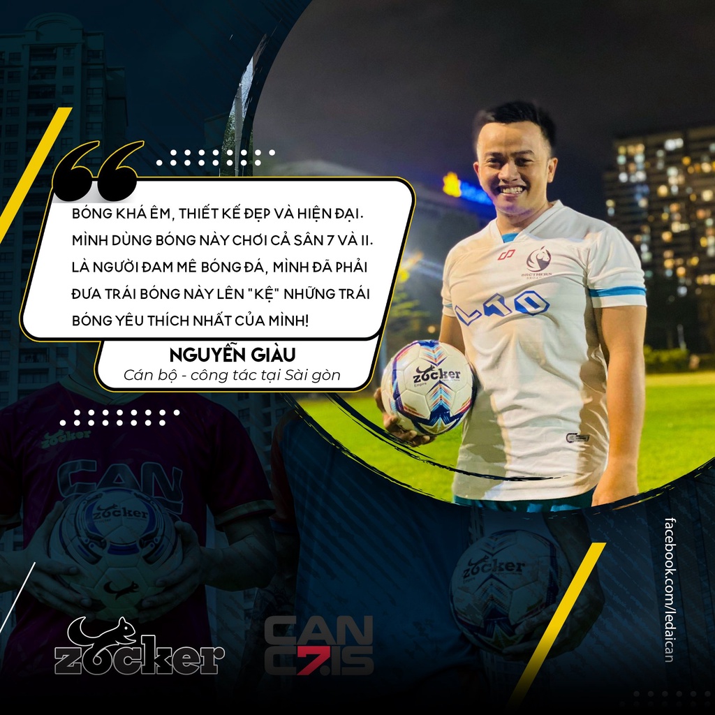 Quả Bóng Đá Size 4 Zocker Empire ZK4-EN204, Quả Bóng Đá Sân Cỏ Nhân Tạo