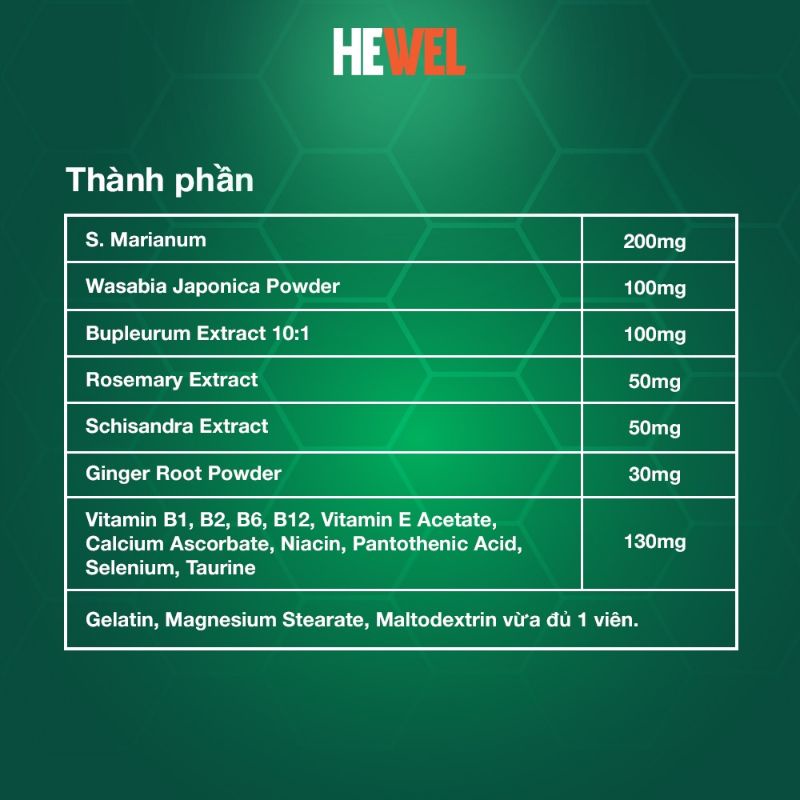 [CHÍNH HÃNG] Hewel - hỗ trợ giải độc gan, bổ gan - Có tem tích điểm đổi quà Chính hãng