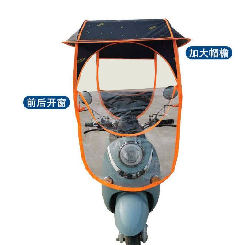 Tán xe máy dày dặn chống mưa, chống lạnh bạt phủ xe máy dù che mưa