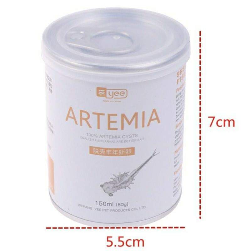  Artemia tách vỏ sấy khô lon 150ml (80g) ( tặng kèm ống artrmia nhỏ giọt)