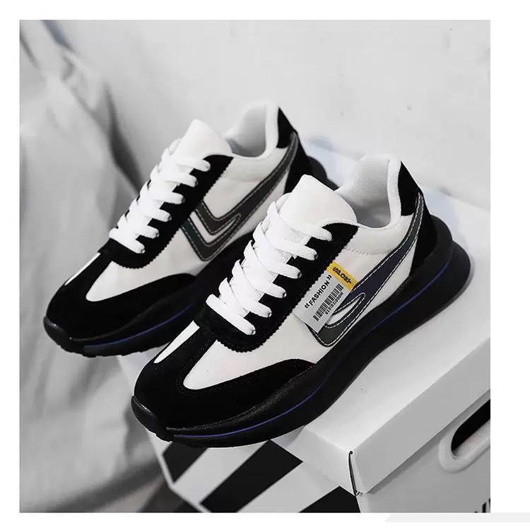 Giày Thể Thao Sneaker Nam Sườn 1 Vạch Phản Quang Kiểu Dáng Xu Hướng Mới