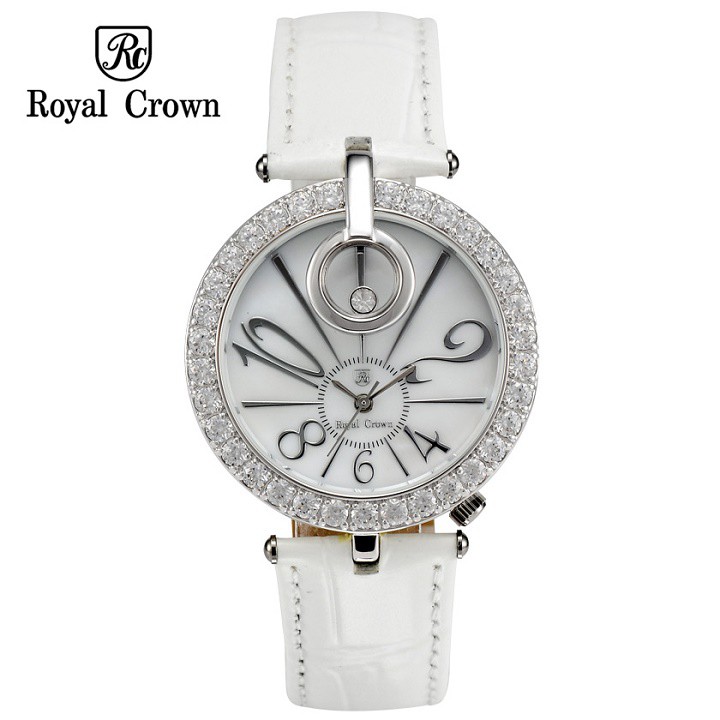 Đồng hồ nữ chính hãng Royal Crown Italy 3850 dây da trắng