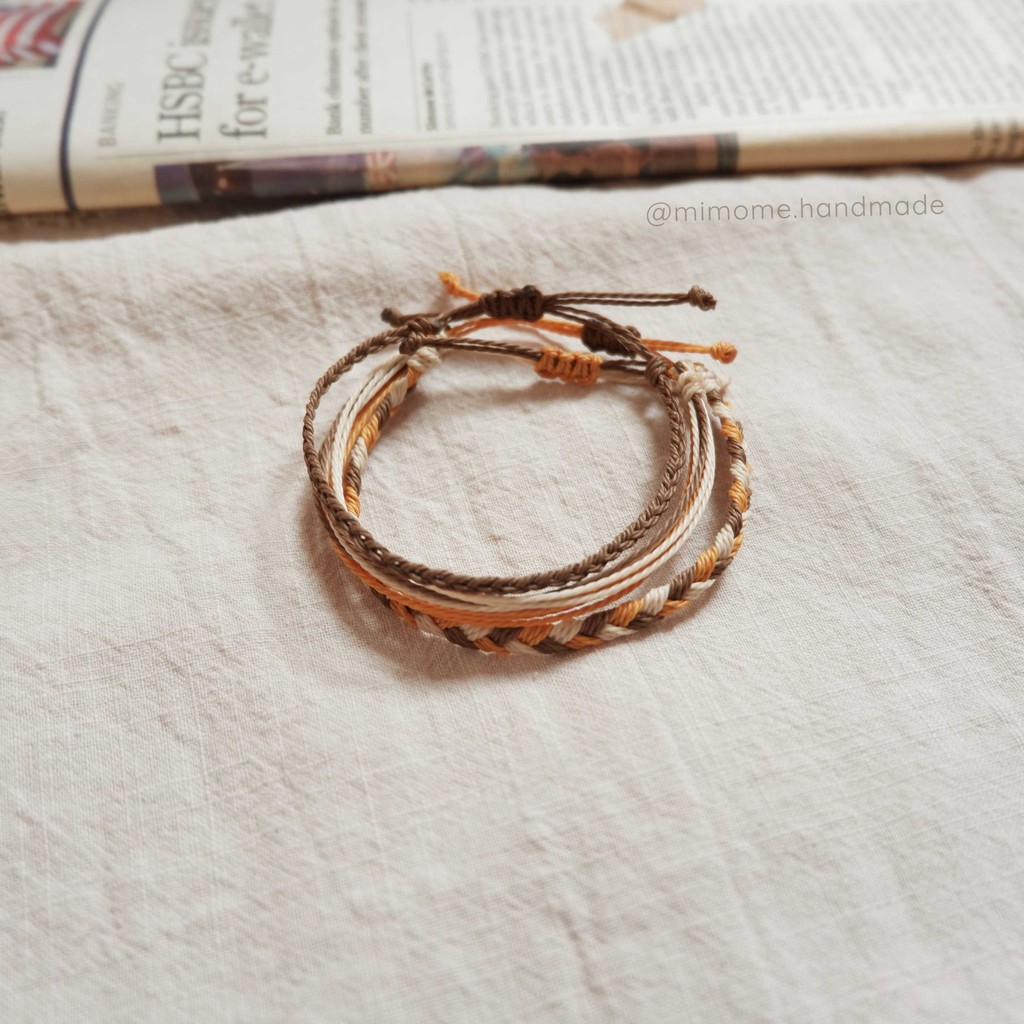 Set vòng waterproof phối màu nâu vàng kem