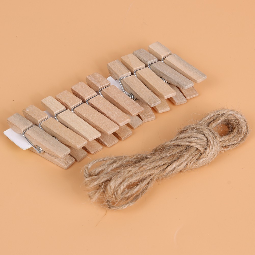 Set 10 khung hình bằng giấy 3 màu + 10 kẹp gỗ + dây chuyên dụng treo trang trí