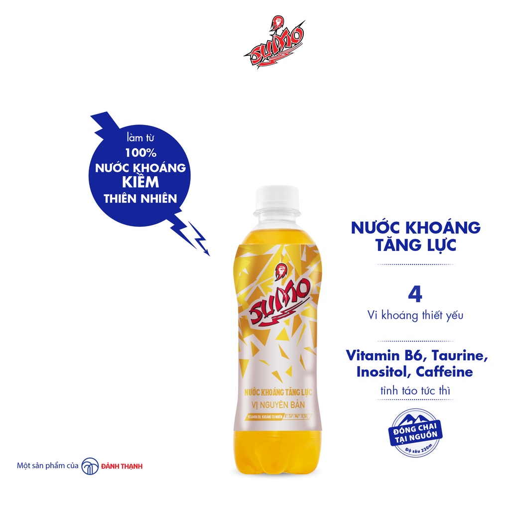 Thùng 24 chai Nước Khoáng Tăng Lực Sumo Nguyên Bản 350ml