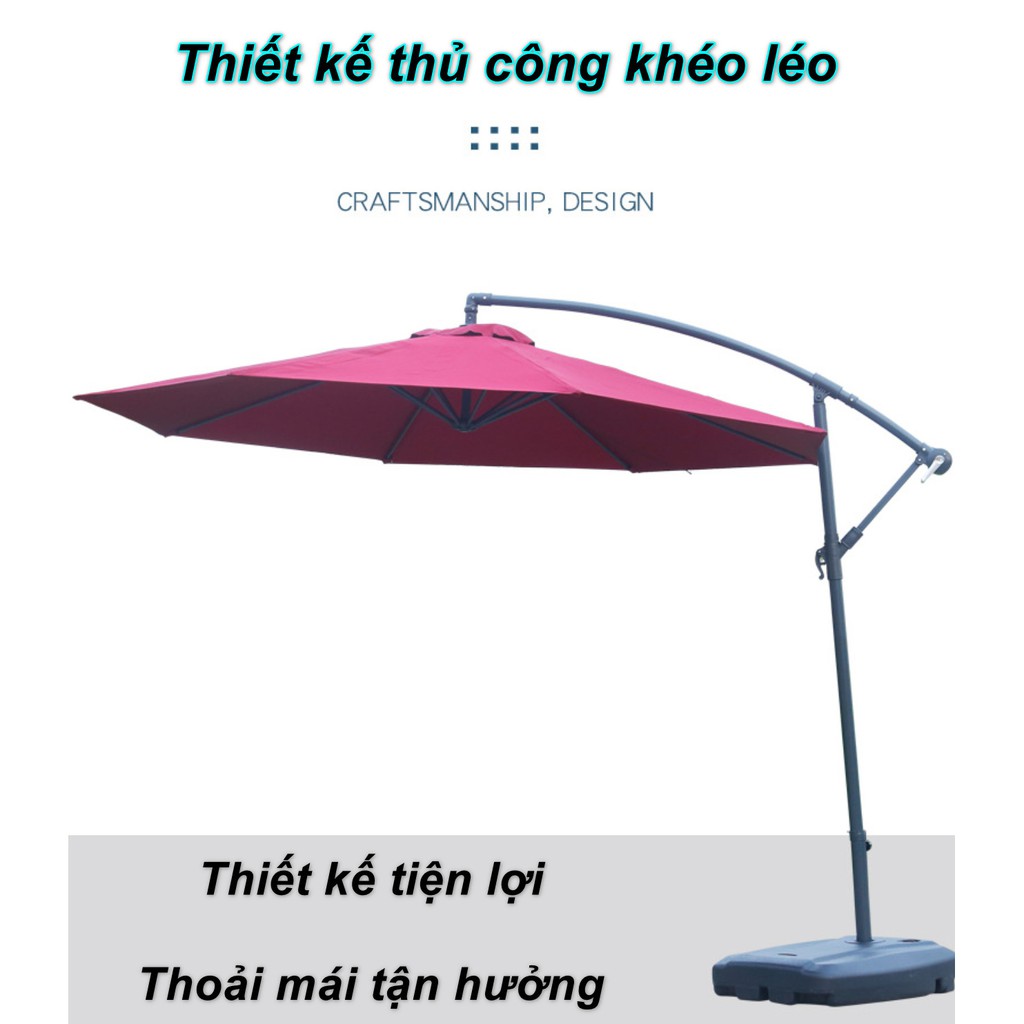 Dù che nắng xếp gọn Resort &amp; Coffee tay xoay thế hệ mới EuroGarden size 3m