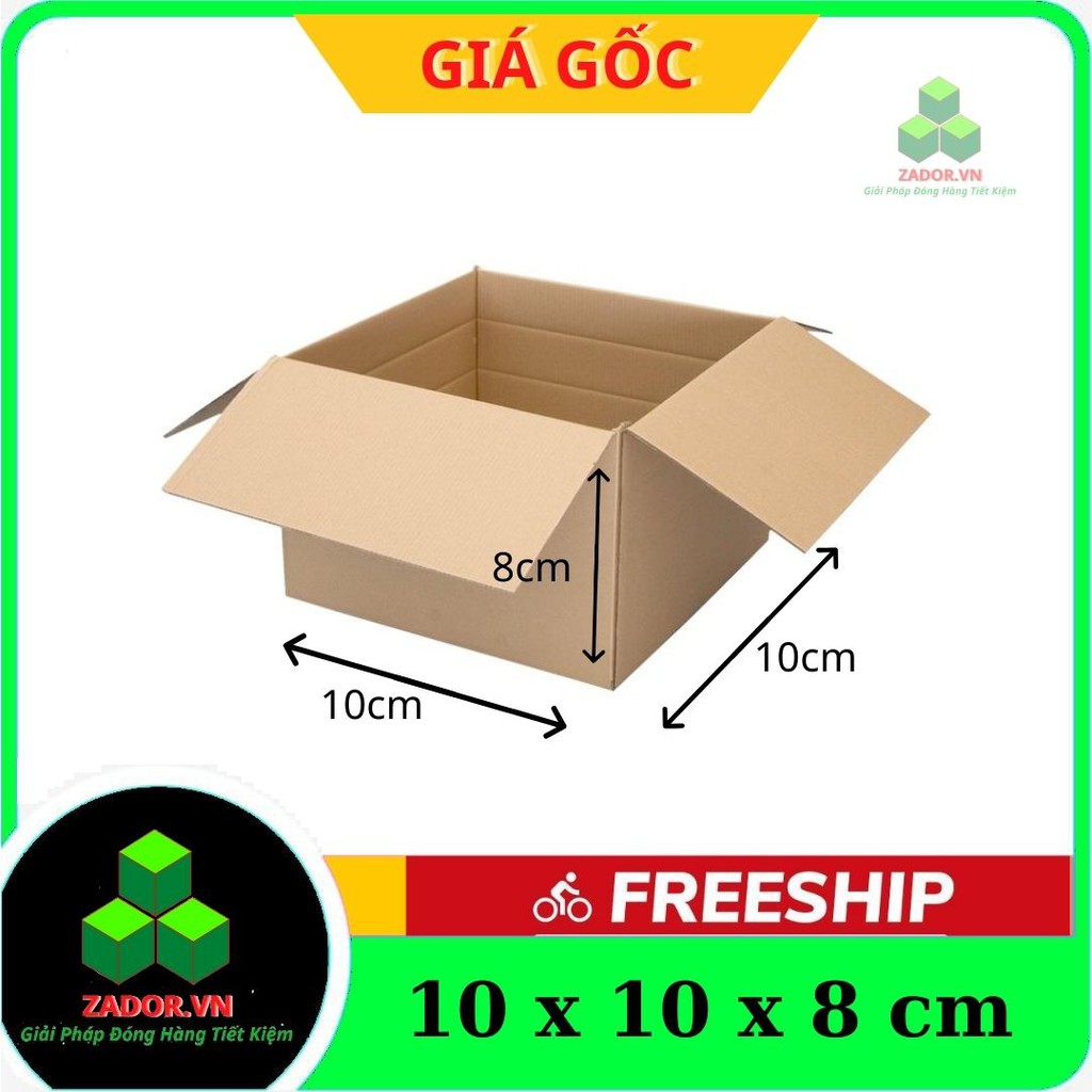 Combo 10 hộp carton Size 10x10x8 Thùng Carton Đóng Hãng Zador