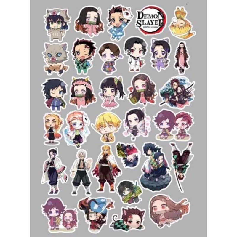 10-50 hình dán sticker Kimetsu No Yaiba decal