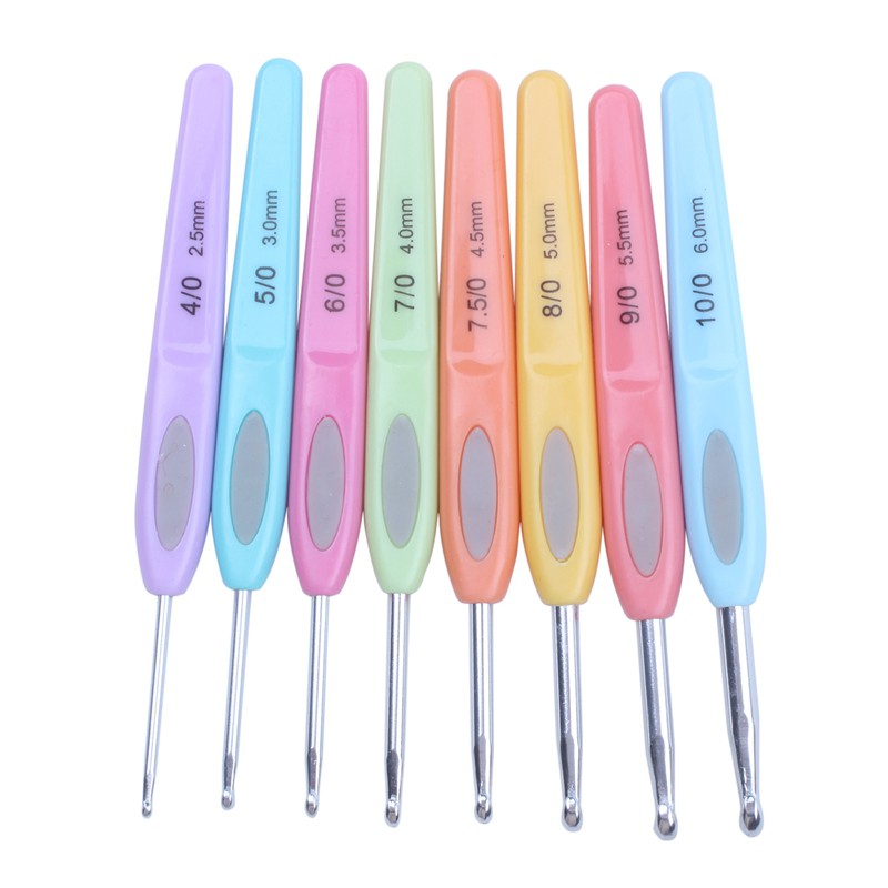Bộ 8 que móc len có tay cầm nhựa mềm tiện dụng | BigBuy360 - bigbuy360.vn