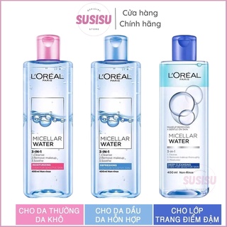 Nước tẩy trang nước tẩy trang loreal micellar water 3in1 400ml | dung dịch tẩy trang pháp