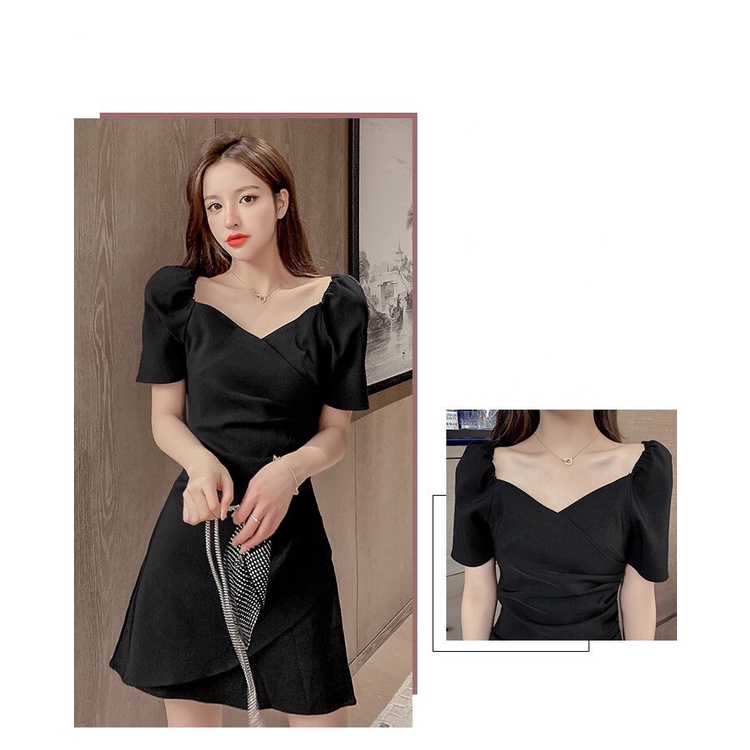 Đầm xoắn eo cổ V ôm body hàng Quảng Châu thời trang cao cấp | BigBuy360 - bigbuy360.vn