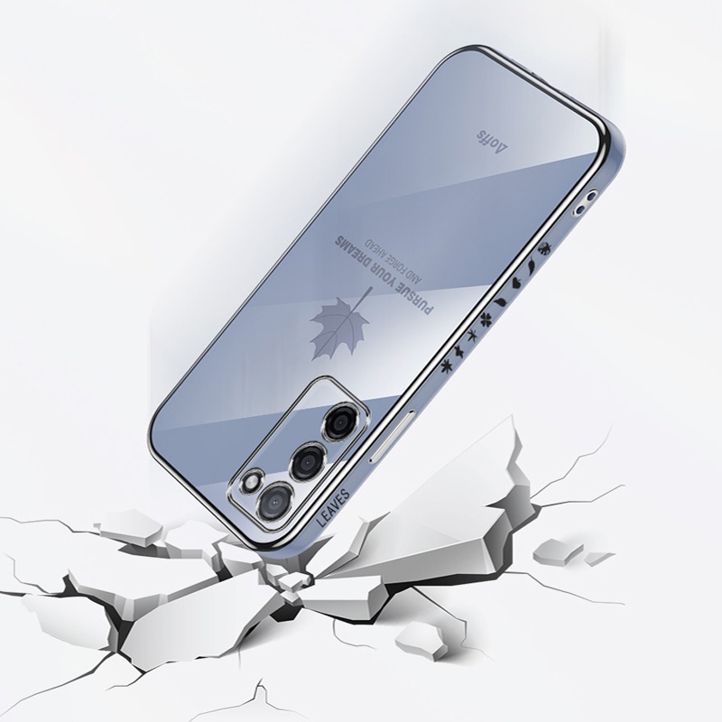 Ốp Điện Thoại Viền Vuông In Họa Tiết Lá Phong 6D Cho iNfinix Tecno 18 Pova 2 POP 5 LTE Zero X Pro Neo