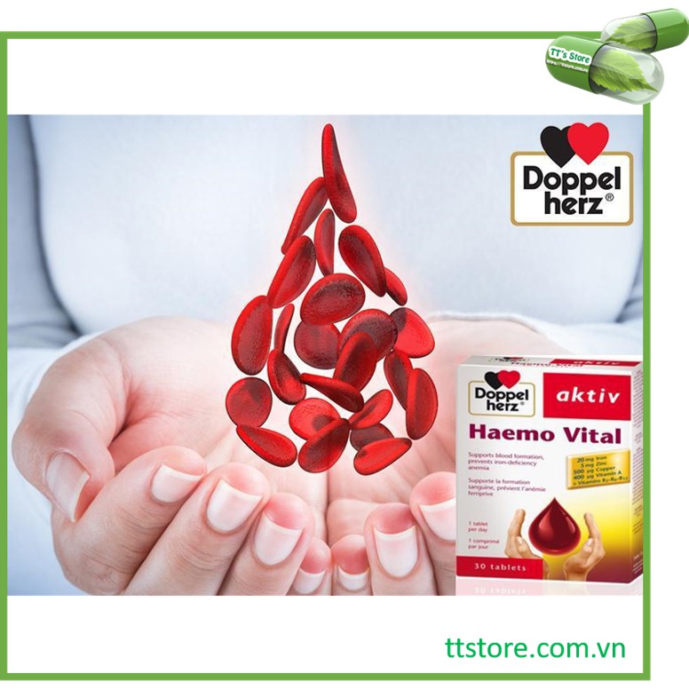 Aktiv Haemo Vital DoppelHerz (Hộp 30 viên) - Bổ sung sắt [Heamo vital]
