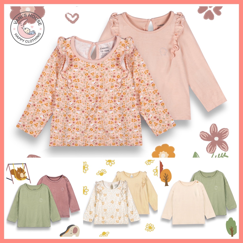 Chaang Set 2 áo dài tay cho bé trai bé gái Park BOAW2022D10