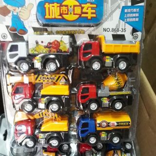 Bộ đồ chơi xe công trình 6 món từ Mêka cao cấp.