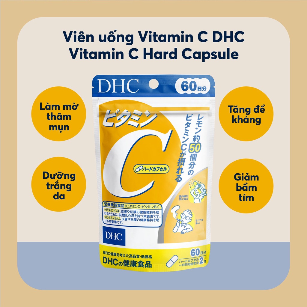 Viên uống DHC Bổ sung Vitamin C Nhật Bản 60v/gói