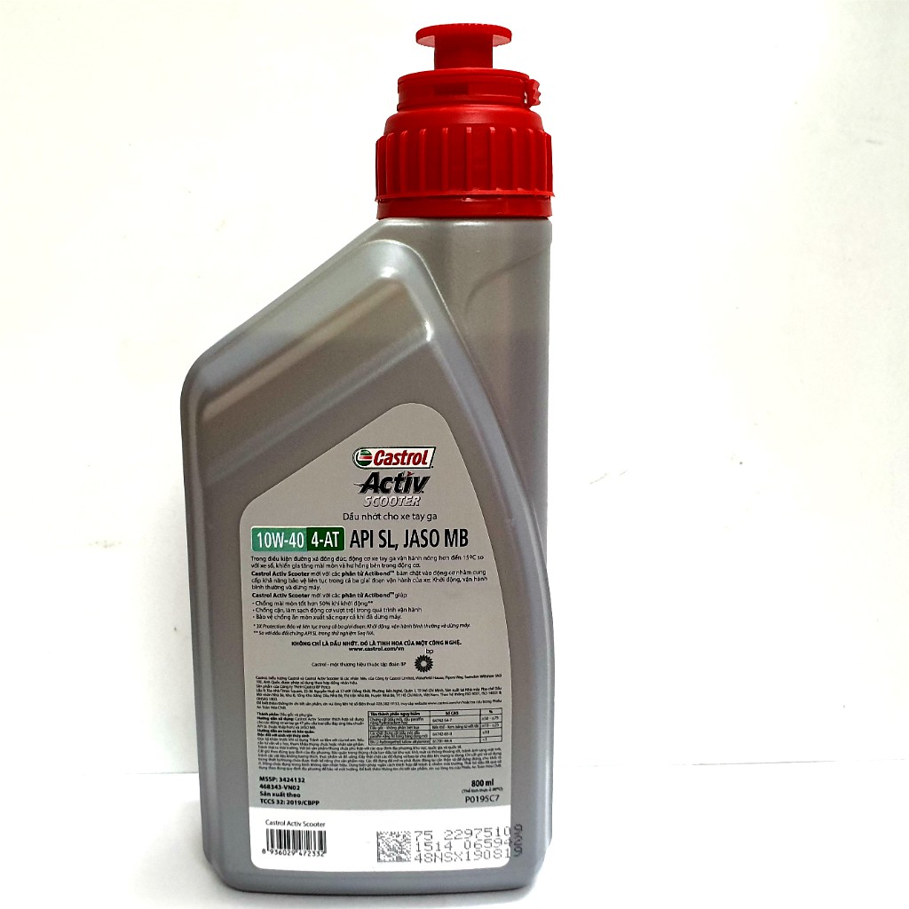 Nhớt xe tay ga CASTROL ACTIV SCOOTER 800ML