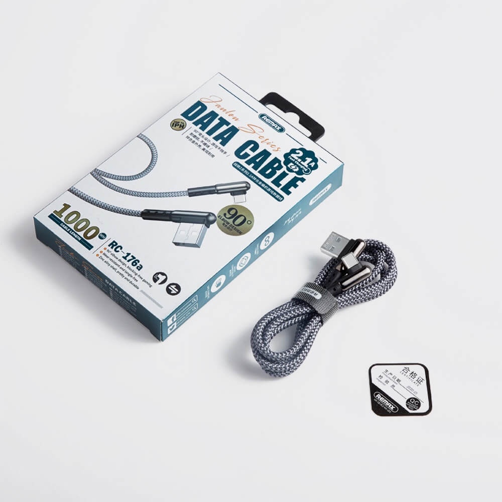 CÁP SẠC ĐIỆN THOẠ TÁO ĐẦU 90 ĐỘ REMAX RC-176I