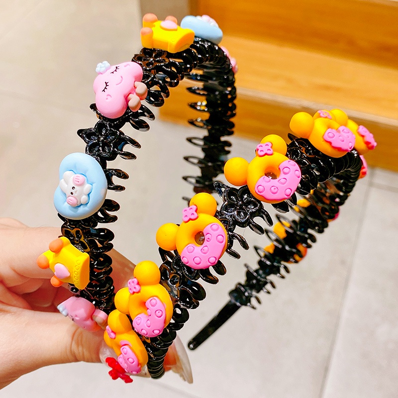 Băng Đô Cài Tóc Đính Hoa Cúc Nhỏ Họa Tiết Hoạt Hình Phong Cách Hàn Quốc Cho Nữ