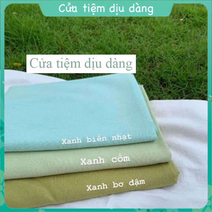 Khăn tay mùi xoa vải linen trơn dùng để tập thêu thủ công 30x30cm - Nhiều màu mới 2020