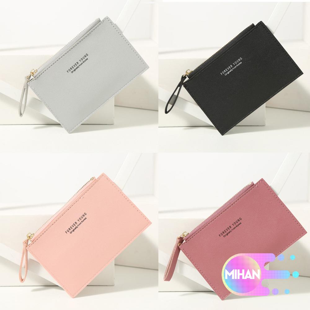 MIHAN1 Women's Short Purse Gift Pure Color Mini Business Wallet PU Girls Ladies Name Card Holder Men's Credit Card Holder/Multicolor