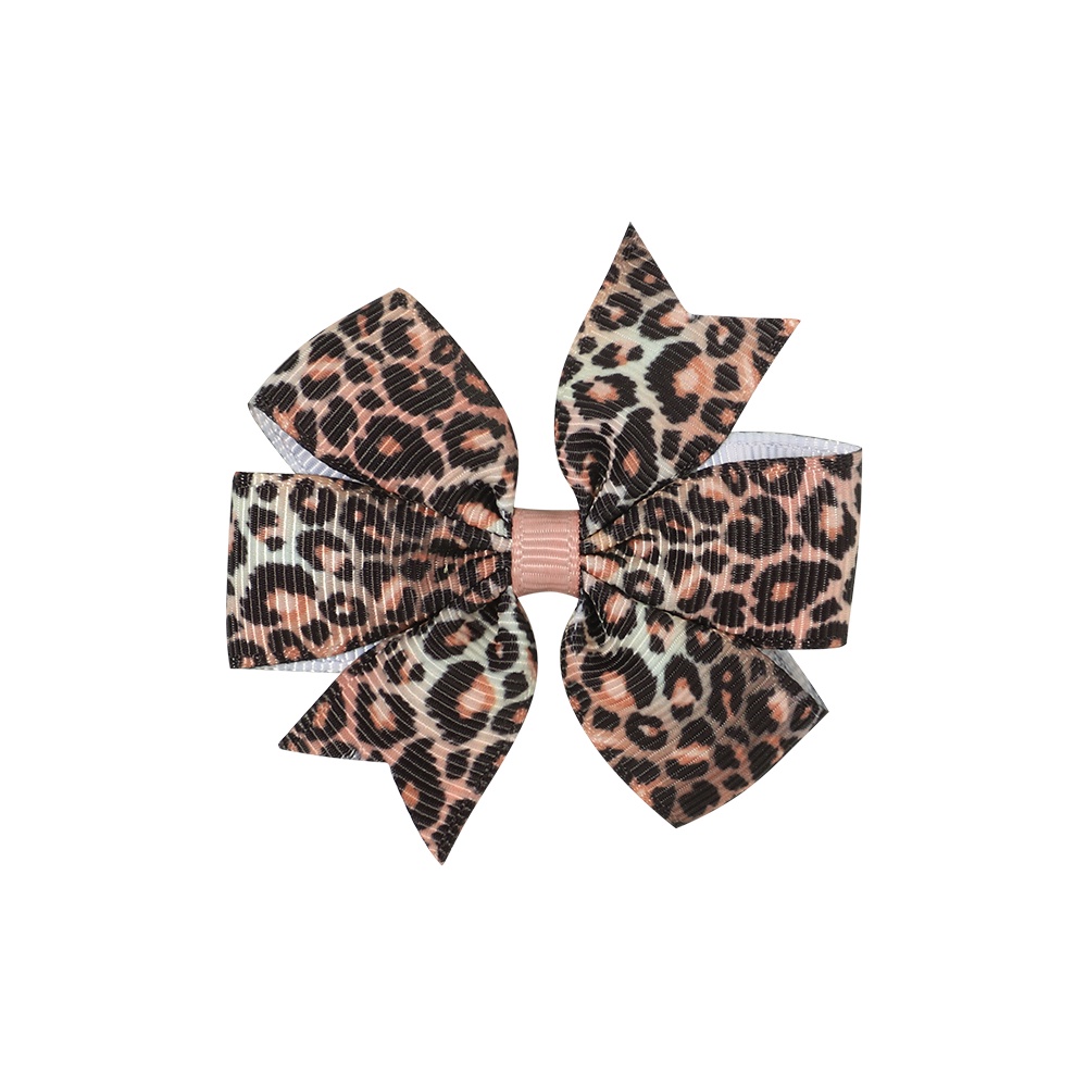 Kẹp tóc KIDSBOWS trang trí nơ họa tiết da báo phong cách Hàn Quốc thời trang xinh xắn dành cho bé gái
