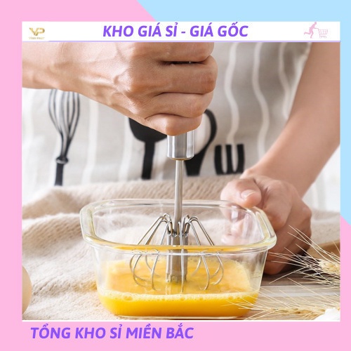 [❌GIÁ SỈ❌] Cây Đánh Trứng Inox Có Trục Xoay Tự Động 88198