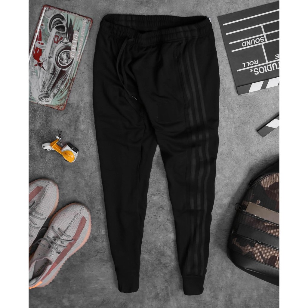 Quần Jogger Thun Nam Nữ Thể Thao Unisex Chất Poly Mạc Mát Không Xù Có Dây Khóa Kéo Túi