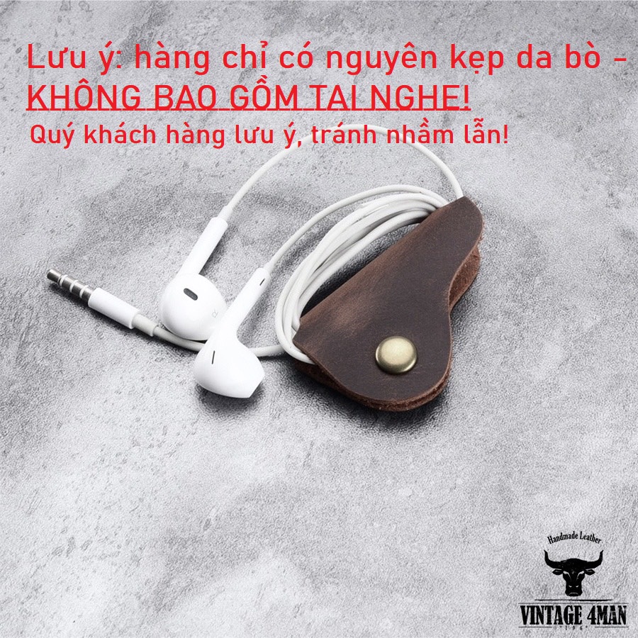 Kẹp Tai Nghe Da Bò Thật Sang Trọng Phong Cách - Đẳng Cấp Tiện Dụng