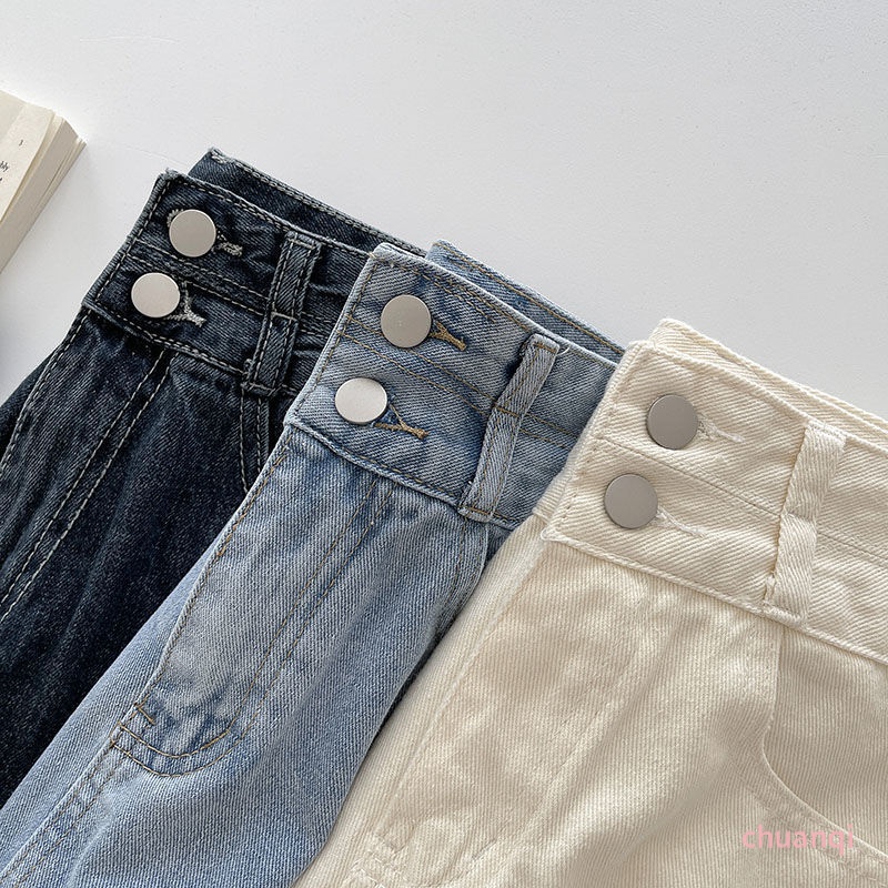 Quần Short Denim Lưng Cao Ống Rộng Phong Cách Hàn Quốc Thời Trang Cho Nữ