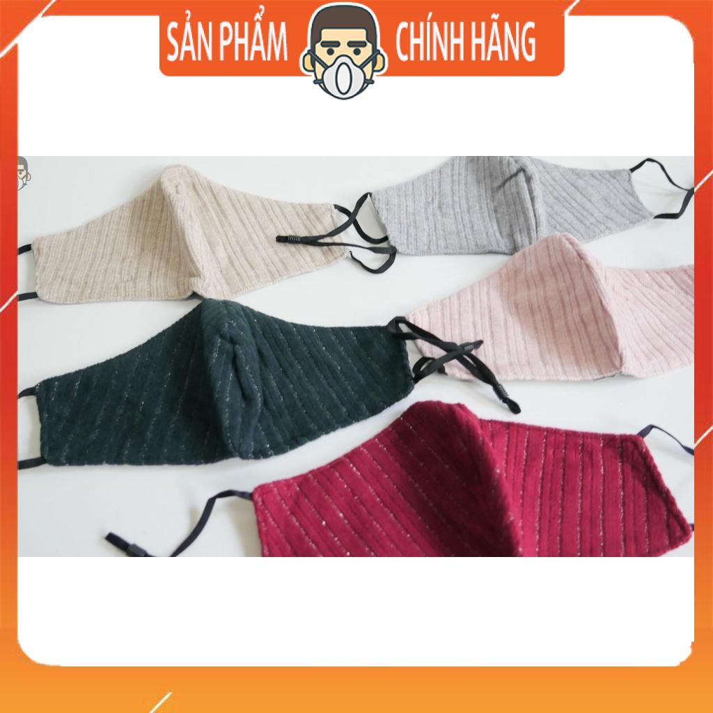 Khẩu trang sọc lông dạng nỉ êm mịn thời trang có kim tuyến thoáng mát