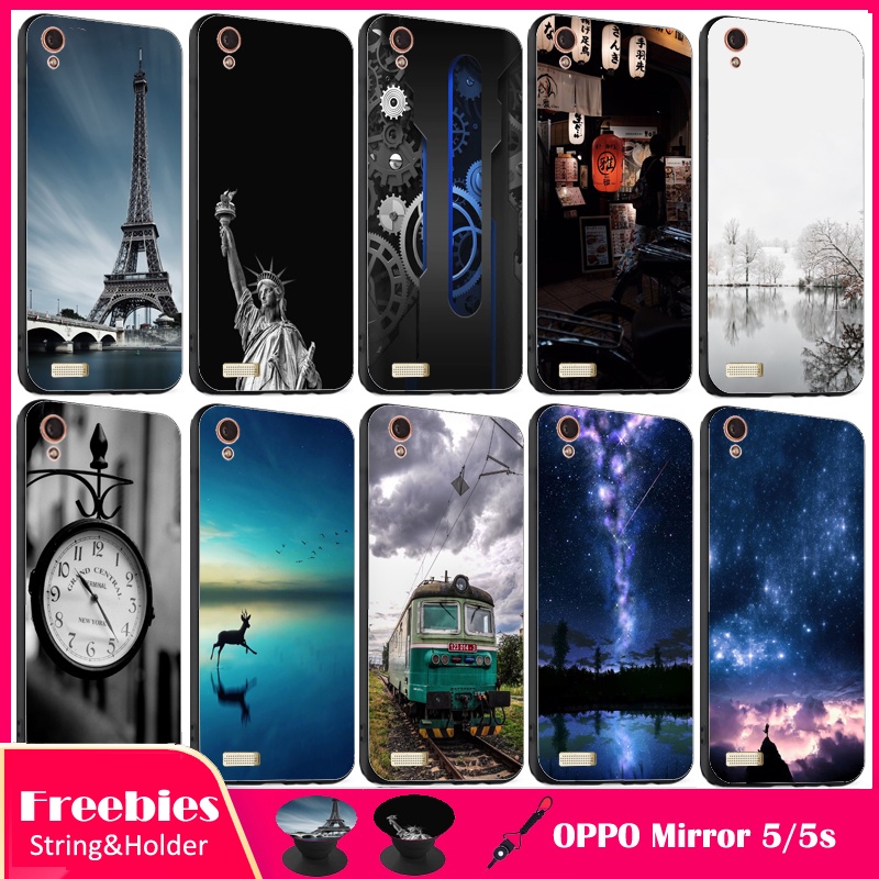 Ốp Điện Thoại Silicon Mềm Mẫu Mới Có Vòng Đỡ Và Dây Đeo Cho OPPO Mirror 5/r1201
