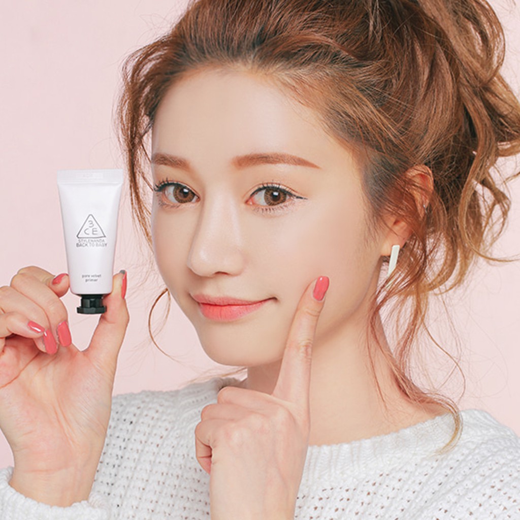 Kem Lót 3CE Che Phủ Lỗ Chân Lông Hiệu Quả 3CE Back To Baby Pore Velvet Primer 15g | Official Store Face Make up Cosmetic