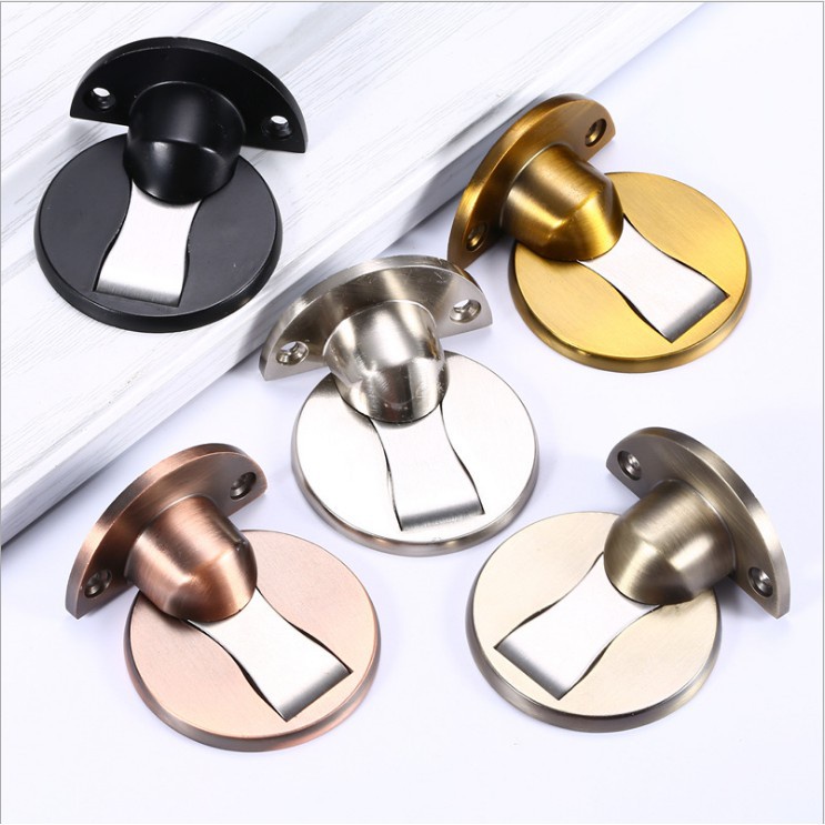 Chặn cửa nam châm đế mỏng/Chặn cửa thông minh, chống va đập - kèm miếng dán 3M & ốc vít, ảnh thật -dc4258