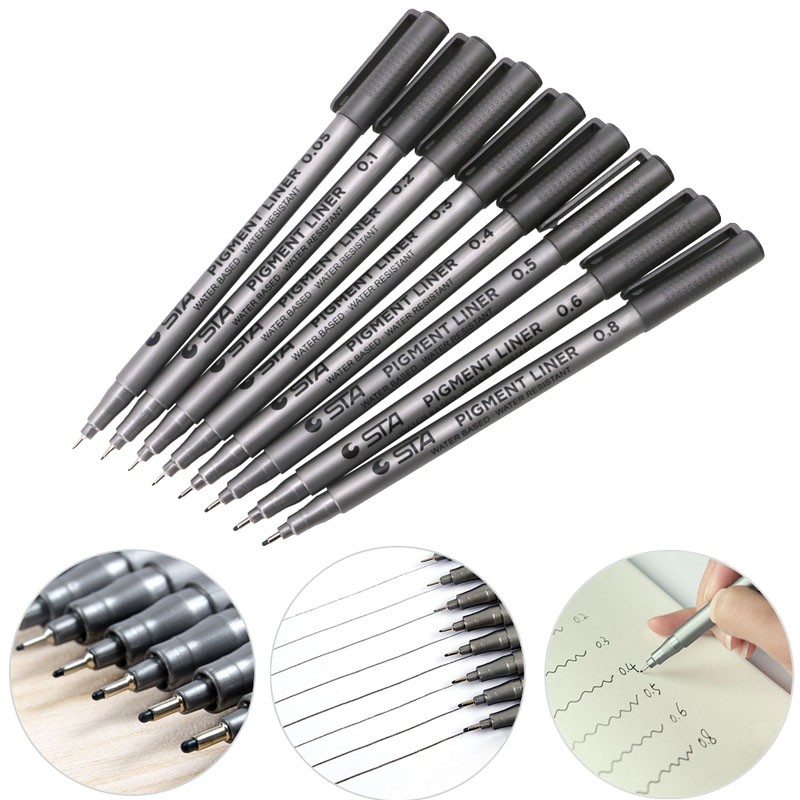 1 Bút Đánh Dấu Ngòi Bút 0.05mm Màu Đen